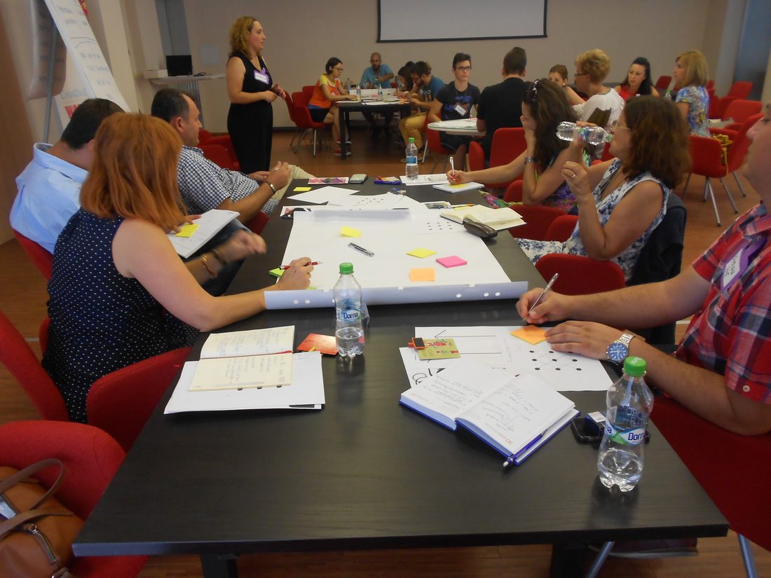 Atelier de creativitate în business, sesiune de grup în plină desfășurare